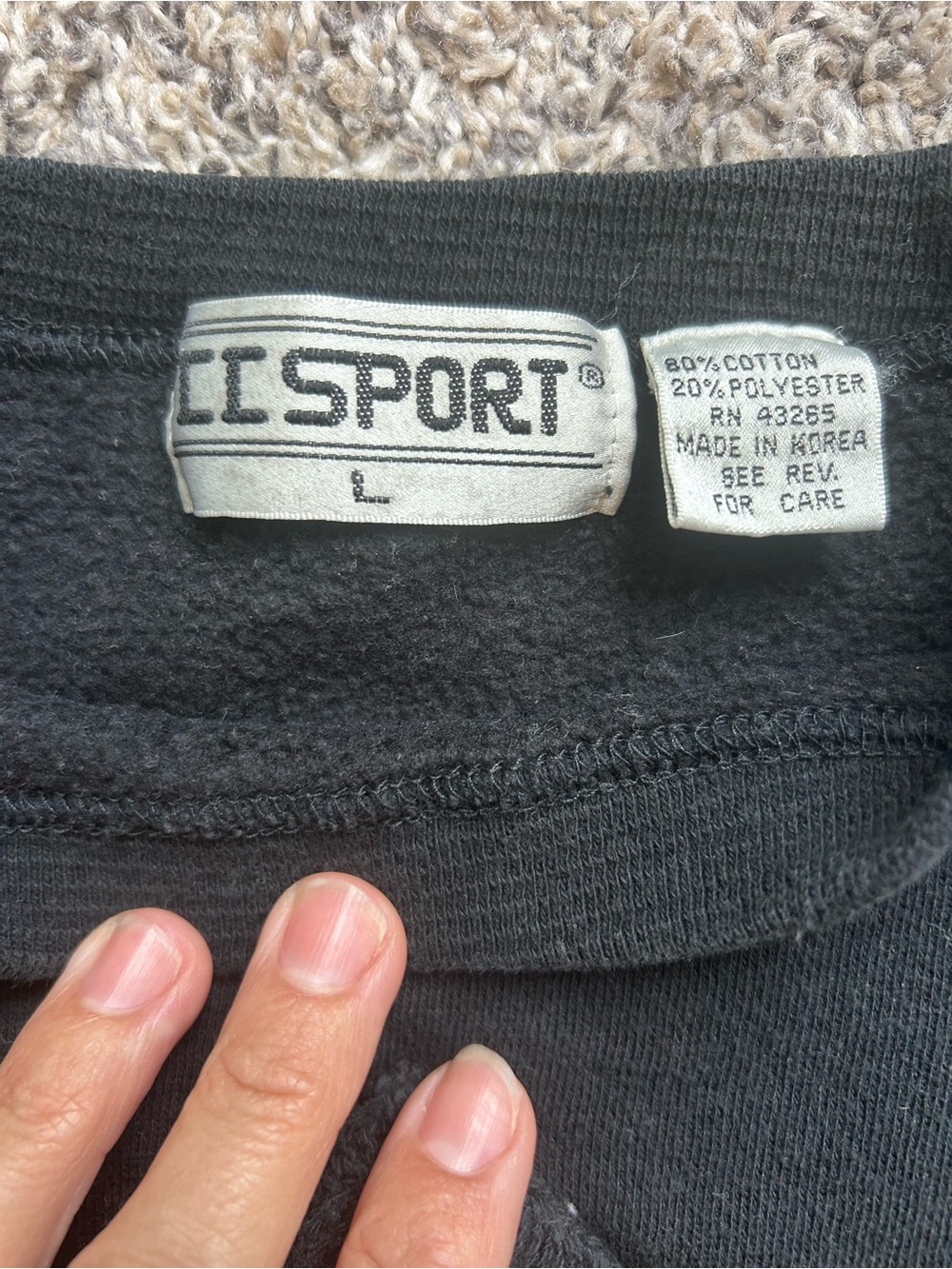 Vintage CC. Sport Unisex Short Sweatshirt with leather and sweater appliqué L - Picture 4 of 6